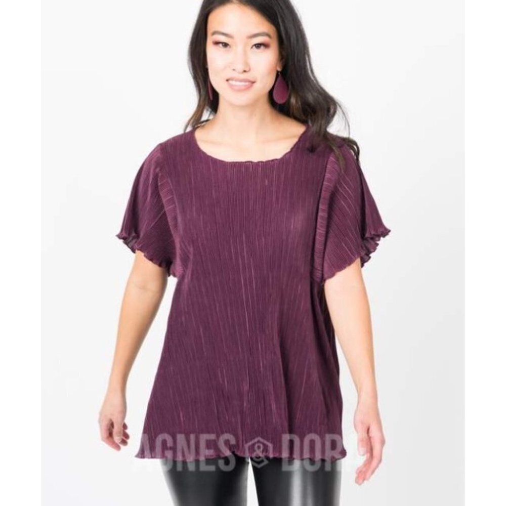 S/M/L/X/XXL Agnes & Dora Crystal Pleat Top C05
